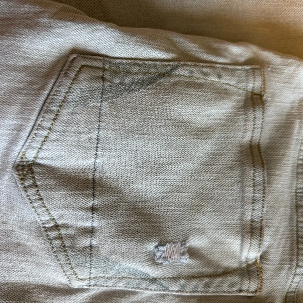 All Saints Distressed Light Wash Women's Cigarette Button Fly Skinny Jeans Sz30
